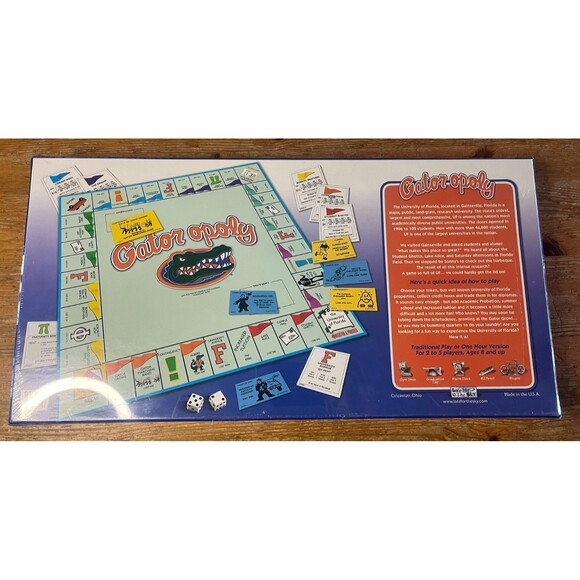 Gator opoly Board Game University Of Florida Gators Monopoly UF New Sealed - Picture 2 of 8